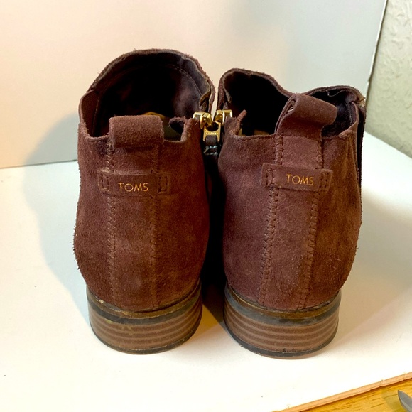 Soft Oak Brown Suede Toms Rylie Bootie Ankle Boot - Picture 3 of 7